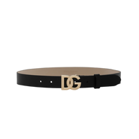 DG logo leather belt in black