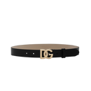 DG LOGO LEATHER BELT IN BLACK