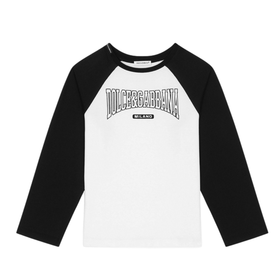 BLACK AND WHITE DG PRINTED LONG-SLEEVE SHIRT