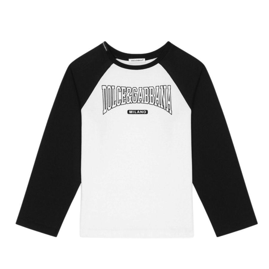 BLACK AND WHITE DG PRINTED LONG-SLEEVE SHIRT