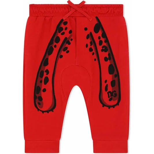 RED LEOPARD COTTON PANTS