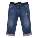 logo-waistband jeans for baby girls
