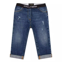 logo-waistband jeans for baby girls