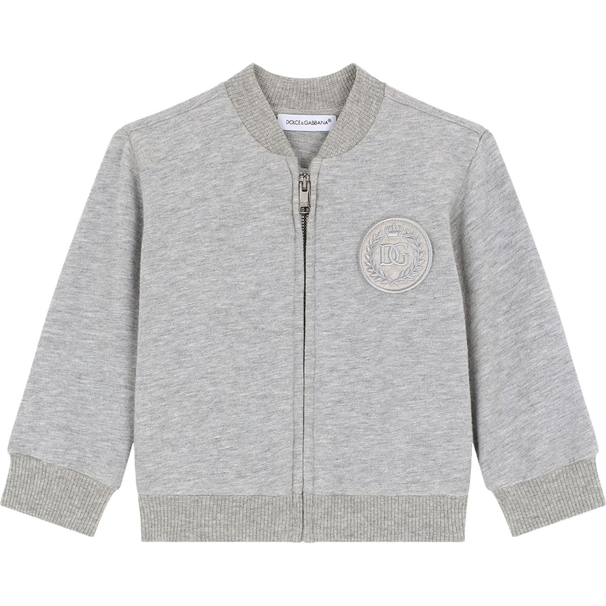 zipped cardigan in grey