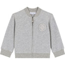 zipped cardigan in grey
