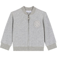 zipped cardigan in grey