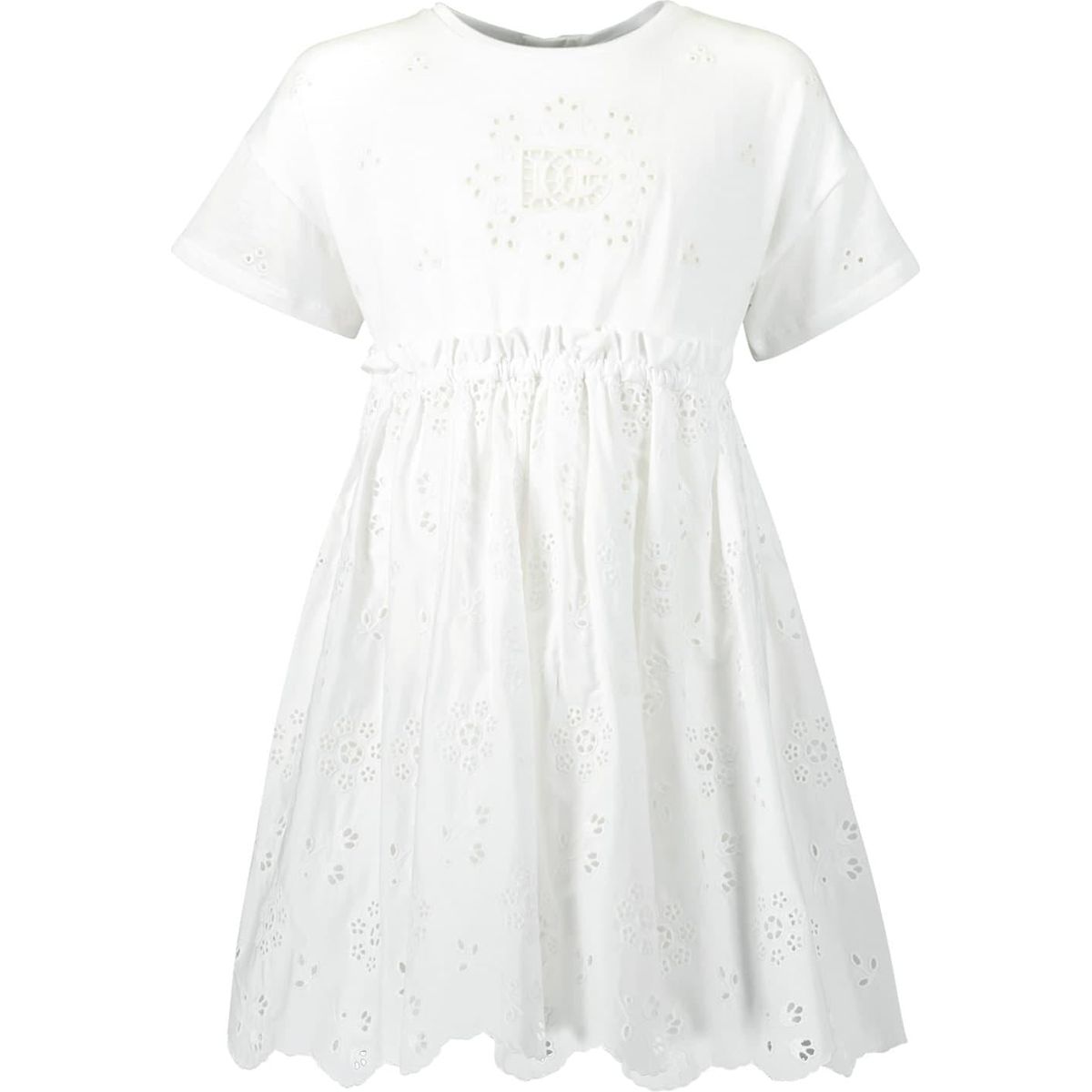 short sleeves dress in white