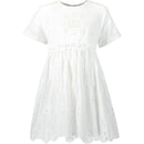 short sleeves dress in white