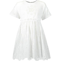 short sleeves dress in white