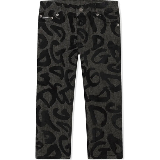 LOGO-PRINT SLIM FIT JEANS