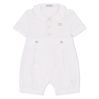 embroidered logo short-sleeve romper