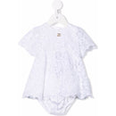 short-sleeve dress set in white