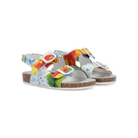 FLORAL-PRINT SANDALS IN MULTICOLOUR