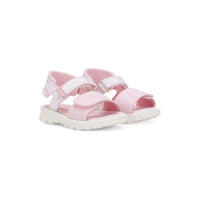 pink embroidered-logo sandals
