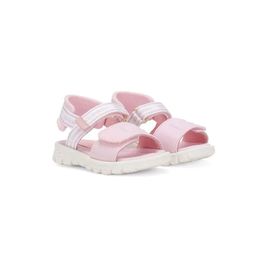 PINK EMBROIDERED-LOGO SANDALS