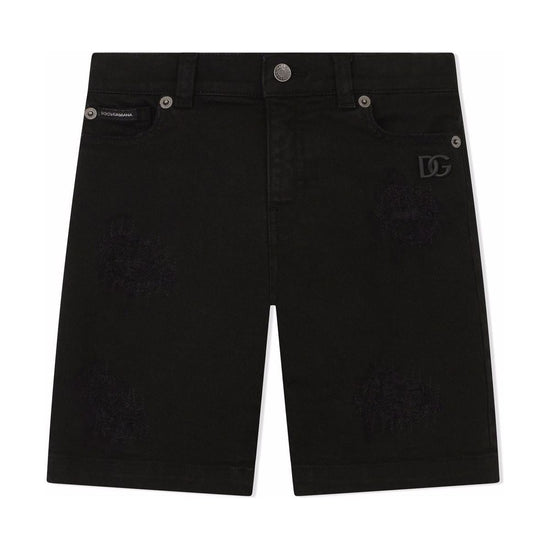BLACK DENIM SHORTS