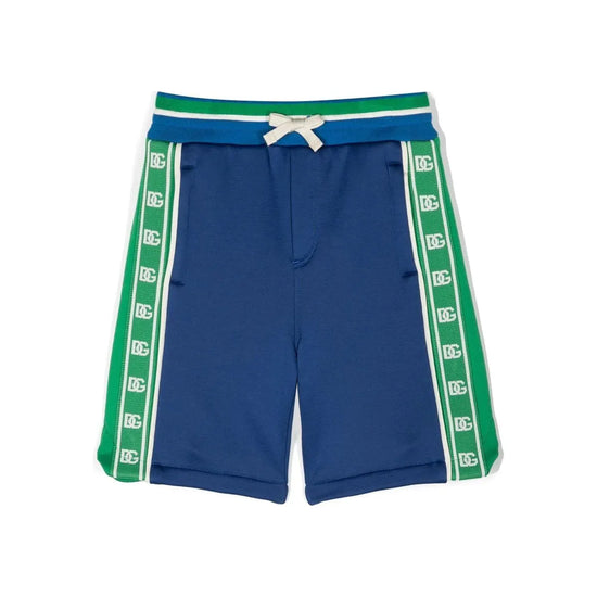 BLUE LOGO-PRINT BERMUDAS