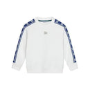 white sweatshirt and trousers