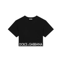 black crop-top with logo