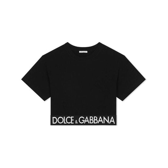 BLACK CROP-TOP WITH LOGO