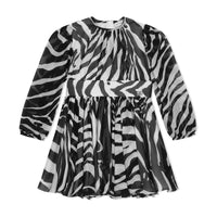 FLARED ZEBRA-PRINT DRESS