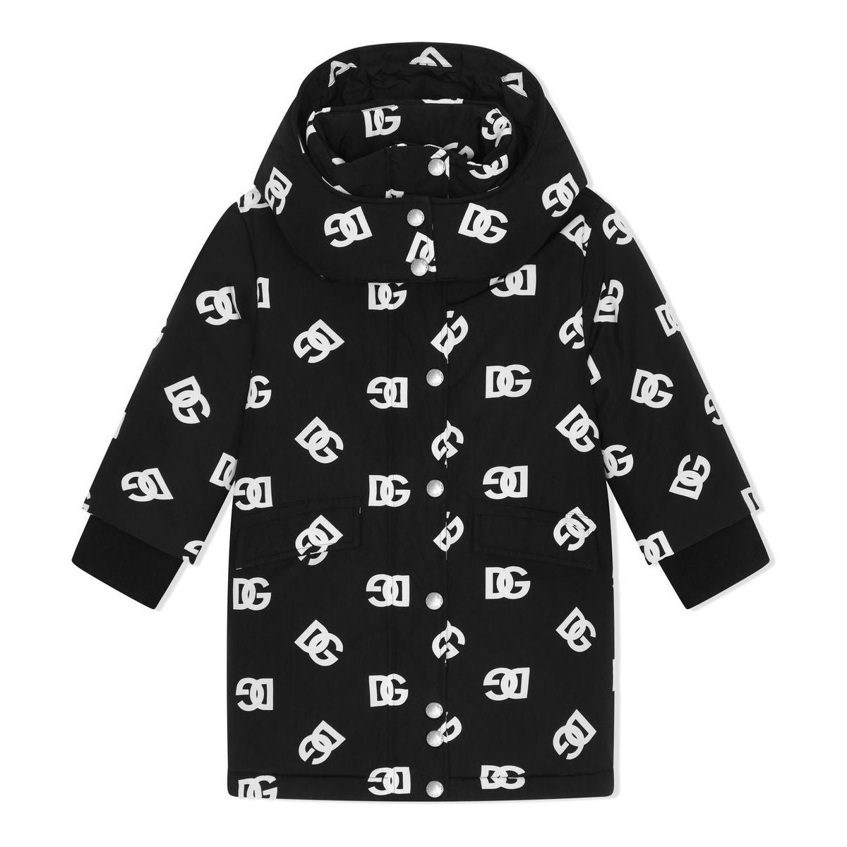 black logo-print puffer coat