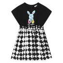 short sleeves dress in multicolour