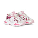 airmaster lace-up sneakers in white and pink