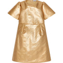 short sleeves dress in gold