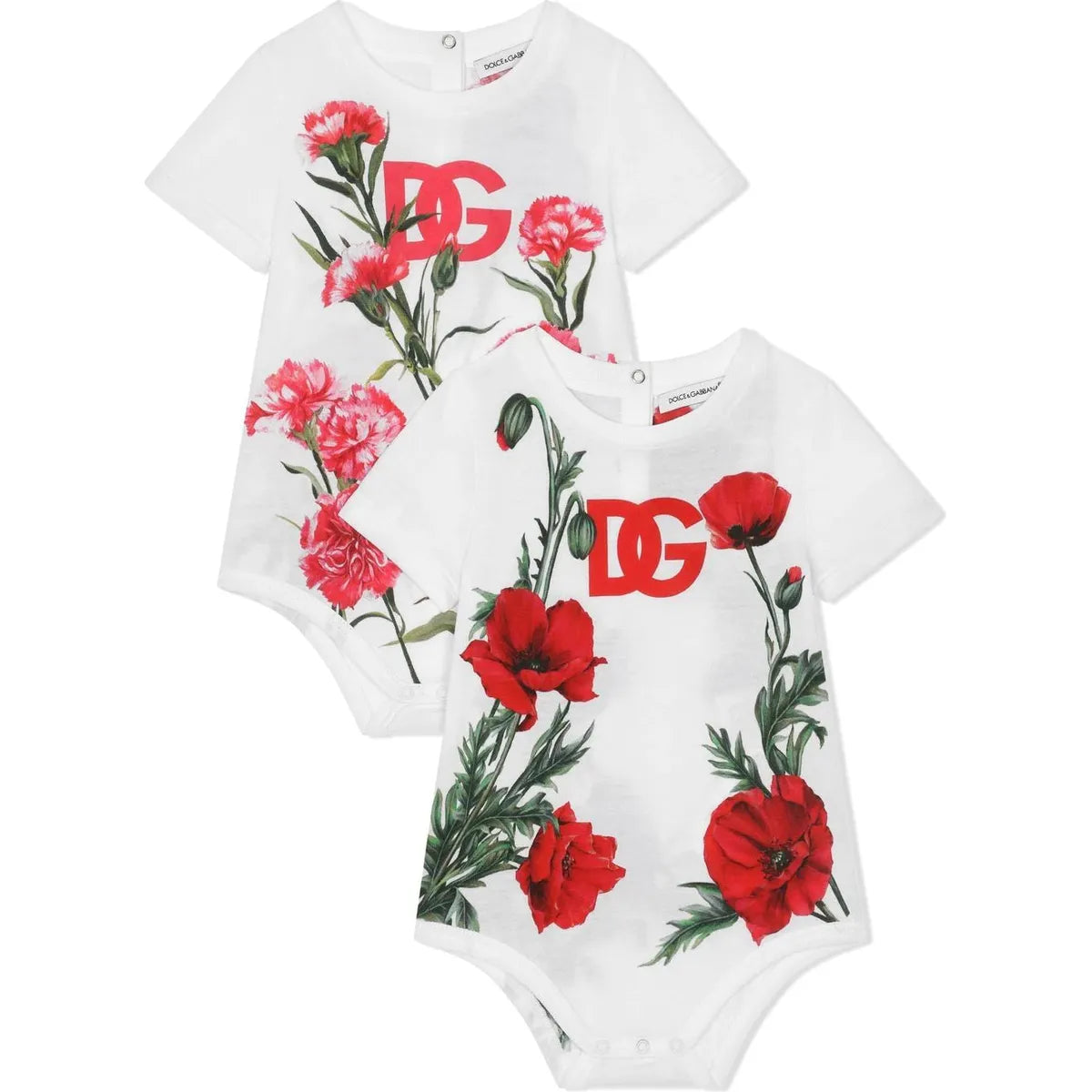 floral-print bodysuit baby set