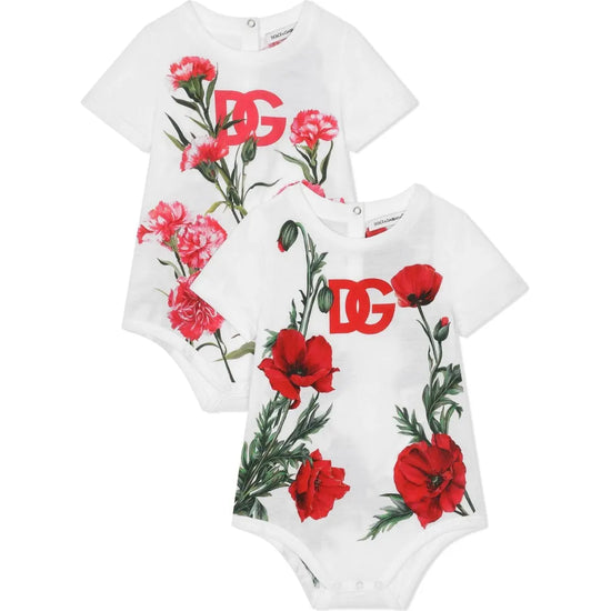 FLORAL-PRINT BODYSUIT BABY SET