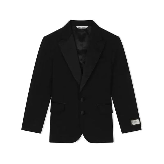 CLASSIC BLACK JACKET WITH LOGO PLAQUE