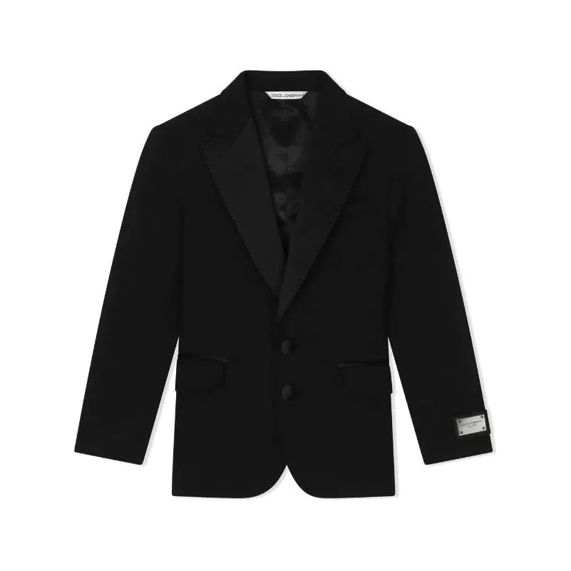 classic black jacket with logo plaque
