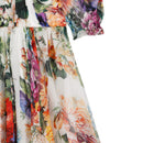 FLORAL-PRINT SILK CHIFFON SPECIAL-OCCASION DRESS