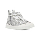 high lace sneaker in silver
