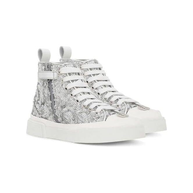 high lace sneaker in silver