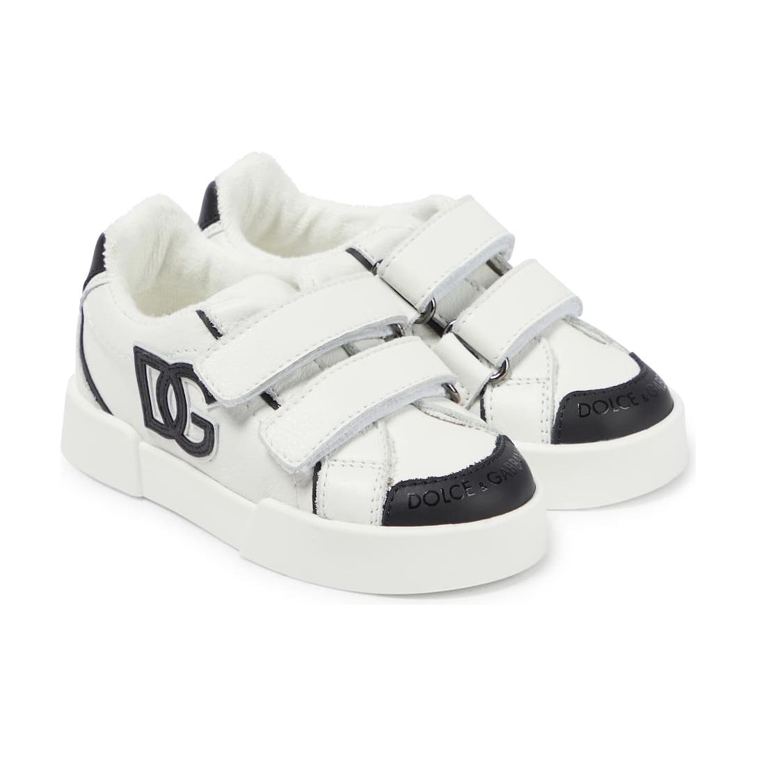 portofino light leather sneakers in white and black