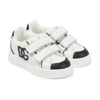 portofino light leather sneakers in white and black