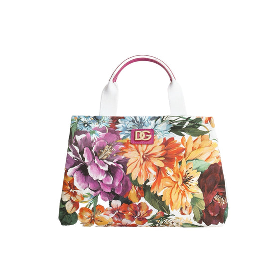 FLORAL-PRINT CANVAS HANDBAG
