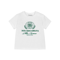 WHITE T-SHIRT WITH GREEN DG LOGO