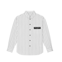 Striped shirt with a DG logo patch