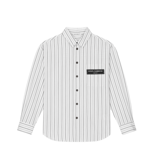 STRIPED SHIRT WITH A DG LOGO PATCH