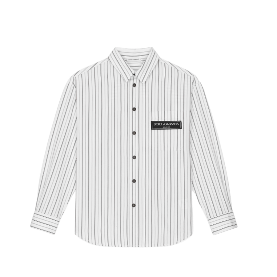 STRIPED SHIRT WITH A DG LOGO PATCH