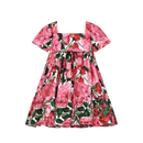 COTTON PINK DRESS WITH ROSE PRINT