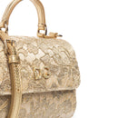 embellished lace shoulder bag in gold