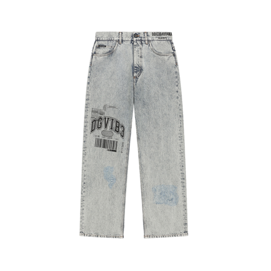 BLUE DG PRINTED JEANS