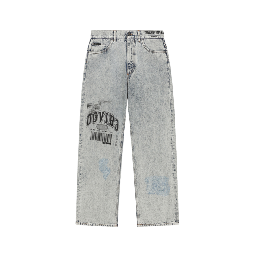 BLUE DG PRINTED JEANS