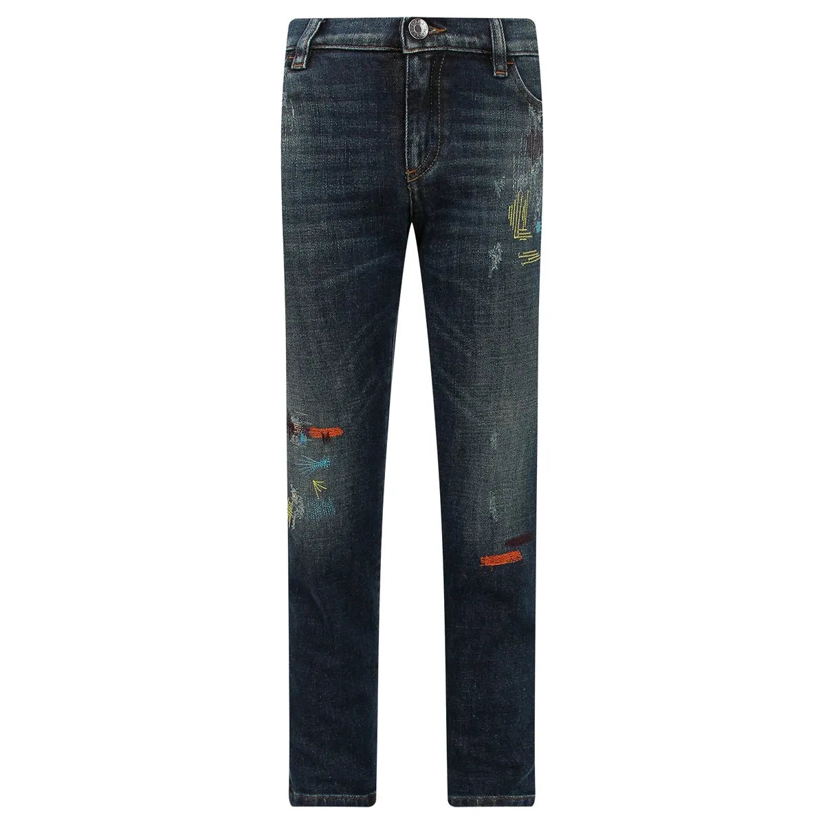 blue jeans with embroidery