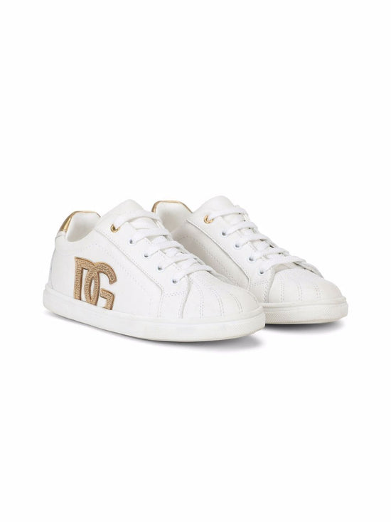 MINI-ME SNEAKERS IN WHITE AND GOLD
