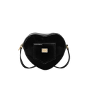 LACQUERED LEATHER SHOULDER BAG IN BLACK